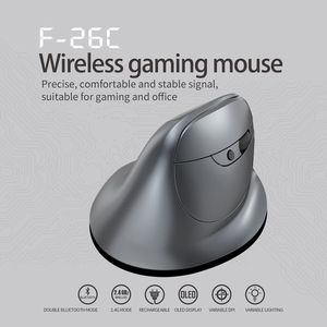 Ratón Vertical Inalámbrico F-26C en Stock, Pantalla OLED, Modo Dual BT 2.4G, Recargable, Ergonómico, para Computadora Portátil y PC - Product Image 3