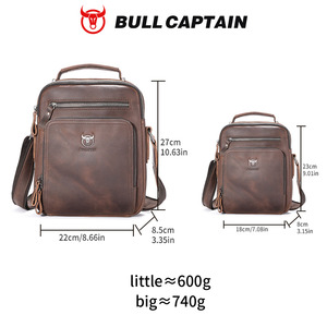 Bolso Bandolera de Cuero para Hombre BULLCAPTAIN, Bolsos Cruzados de Negocios para el Trabajo, Bolso de Mano de Viaje de Cuero Vacuno de Alta Calidad para Hombre - Product Image 6