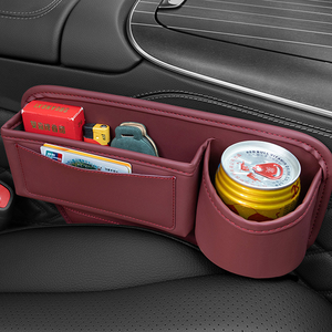 <span class=keywords><strong>Organizer</strong></span> Universale in Pelle Regolabile per Sedile <span class=keywords><strong>Auto</strong></span>, Contenitore Laterale per Console con Fori per Ricarica e Portabicchieri - Product Image 2