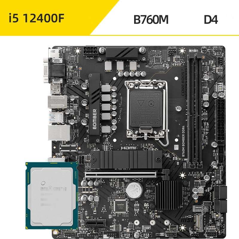 อินเทล ไอ5 12400F + MSI B760M D4