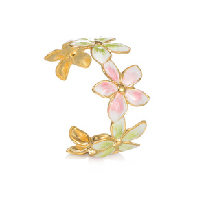 Şık Güzel 18 Ayar Altın Mori Tarzı Sevimli Zarif Takı Paslanmaz Çelik Özel Tatlı Yağ Çiçeği Bileklik Açık Bilezik Ayarlanabilir - Product Image 1