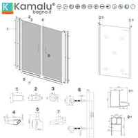 Kamalu KS2800AS Cabine de douche en verre satiné 80x85 Porte coulissante Hauteur 200h pour chambre à coucher, salle de bain ou usage extérieur