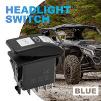 Interrupteur à bascule pour feux de route et de croisement LED 8 broches DPDT (ON)-ON-OFF 12V 20 Ampères pour automobile, caravane, bus, phare de voiture, étanche