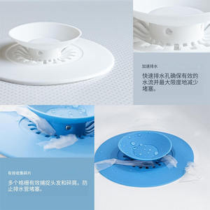 ฝาครอบท่อระบายน้ำซิลิโคนเส้นผ่านศูนย์กลาง 5 ซม. ป้องกันกลิ่น ป้องกันการไหลย้อนกลับ ตัวกรองท่อระบายน้ำในห้องน้ำ แบบอัดแรงดัน Rx027 - Product Image 5