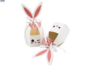 Boîte-<span class=keywords><strong>cadeau</strong></span> à thème de Pâques avec un design mignon de lapin, panier de <span class=keywords><strong>chasse</strong></span> aux œufs, conteneur, boîte à bonbons pour fête d'enfants - Product Image 4