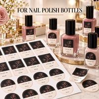 Étiquette autocollante personnalisée pour flacon de vernis à ongles avec motifs et support pelable pour l'image de marque et l'emballage du produit