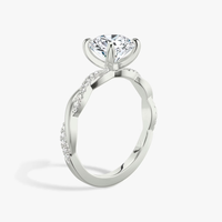 Bague de mariage solitaire en diamant de laboratoire taille brillant 0,5-3 carats, pavé infini, en or massif 10K/14K/18K plaqué rhodium, certifiée IGI VVS