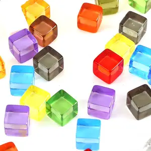 Angepasst mehrweg Kunststoff Transparent 8mm Würfel Acryl Cube für bord spiel