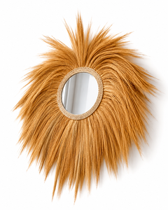 Espejo de Pared Redondo de Ratán Estilo Boho, Diseño Decorativo de Rayos de Sol Hecho a Mano para Decoración del Hogar y Sala de Estar - Product Image 2