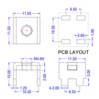 6.5x10.3mm 솔더 터미널 80A 황동 금속 핀 터미널 블록 납땜 포스트 기판 와이어 커넥터 사용자 정의
