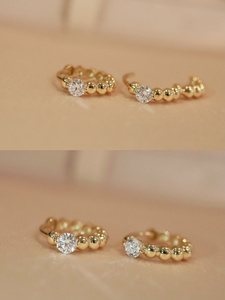 Pendientes de Perlas con Diamantes Cultivados en Laboratorio DE VVS de Oro Real de 18K, Joyería Fina Au750, Gran Venta de Xinfly - Product Image 5