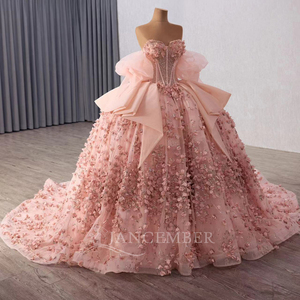 Robe de soirée de maternité style Empire à épaules dénudées, coupe Empire, longueur ras du sol, en organza, avec traîne chapelle Rsm251020 - Product Image 3