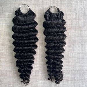 Crochet Human Hair <b>Extension</b> Deep Wave High Quality Handmade <b>Curly</b> Wave <b>Extensions</b> for Women Crochet Braids Hair - Product Image 1