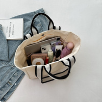 Bolsa Tote Estructurada de Diseño Minimalista, Algodón Grueso, Personalización de Marca, Impresión Serigráfica, Proveedor de Kits de Marketing Empresarial