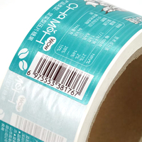 Étiquettes adhésives en rouleau BOPP nacrées personnalisées, imperméables, pour chaîne du froid, pour pots de yaourt et aliments, faible MOQ, plaque gratuite