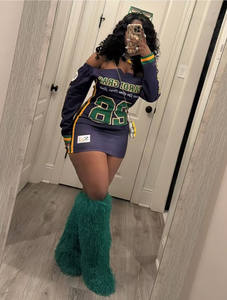 Mini Abito da Donna con Stampa a Caldo, Vestito Corto alla Moda a Maniche Lunghe per Ragazze, <span class=keywords><strong>Abbigliamento</strong></span> Femminile per Autunno e Primavera - Product Image 4