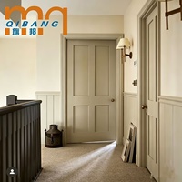 Portes françaises pré-montées à 2 panneaux carrés de style Shaker en bois simple pour intérieur