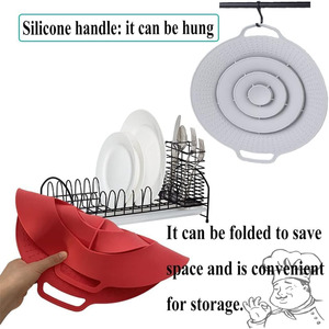 Couvercle de casserole en silicone, bouchon anti-éclaboussures pour aliments chauffés à la vapeur, protecteur d'ébullition, cuisine, cuisson, lave-vaisselle, vente en gros - Product Image 5