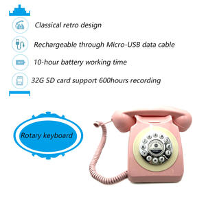 Téléphone filaire rétro direct usine, style ancien, pour mariage et fête, avec enregistrement de messages sur <span class=keywords><strong>carte</strong></span> et prise secteur - Product Image 4