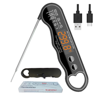 Thermomètre numérique rechargeable haute précision pour barbecue, affichage LED, étanche, en plastique, pour grillades, cuisson, friture, four