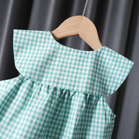 Ensemble deux pièces sans manches à col Peter Pan pour bébés filles, tenue décontractée d'été avec broderie de fruits