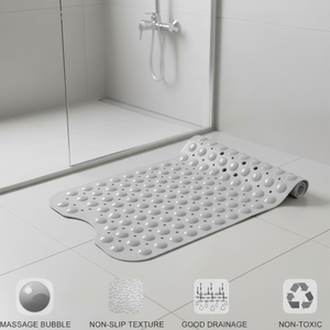 Tapis de bain et de douche en PVC, antidérapant, contrôle de l'eau, confort optimal pour zones humides, PET - Product Image 2