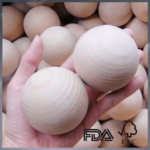 Bolas de Madera de Haya Sin Terminar de 50 mm, Bolas Redondas de Madera - Product Image 4