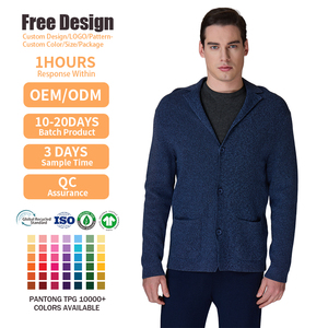 Blazer Cardigan en Maille de Coton pour Homme, Col Boutonné Personnalisé, Col en V, Style Décontracté et Professionnel - Product Image 2