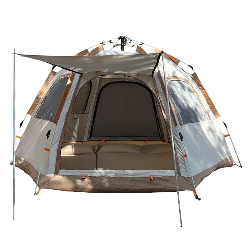 Tenda in tessuto Oxford monostrato completamente automatica impermeabile con Logo personalizzato tenda da trekking per arrampicata da campeggio all'aperto