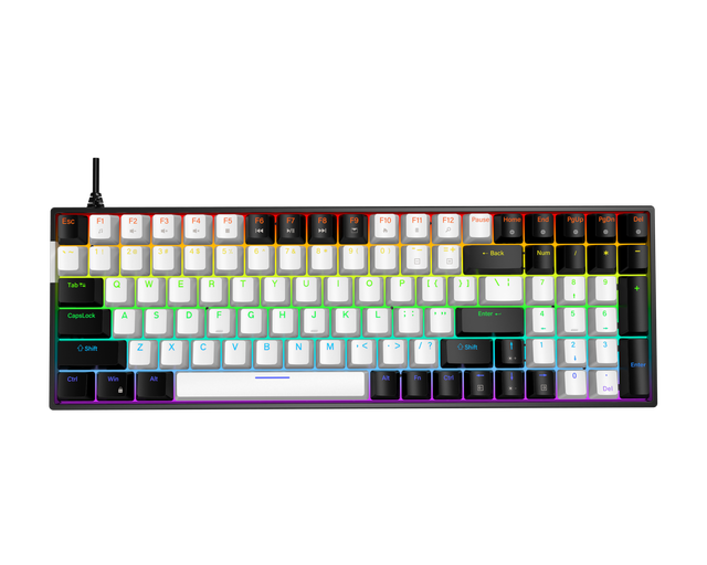 OEM Arabic Layout 100 Keys Wired Mechanical Gaming Keyboard Blue Switch All Keys Anti-ghost Mechanical Keyboard for Laptops PC