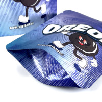 Sac refermable personnalisé anti-enfants pour biscuits, herbes, tabac, sac souple au toucher doux, sac en aluminium Mylar 3,5g