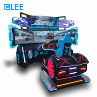 BLEE Machine de jeu de course automobile à succès, 1 joueur, trois grands écrans, équipement vidéo de course avec mouvement pour parc d'attractions