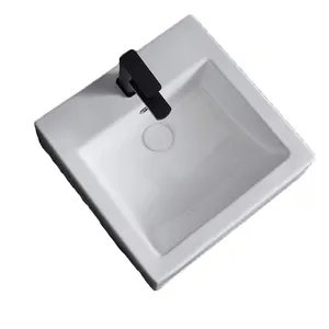 Hot bán hiện đại Countertop rửa tay lưu vực trắng sứ hình chữ nhật tàu chìm gốm phòng tắm bồn rửa