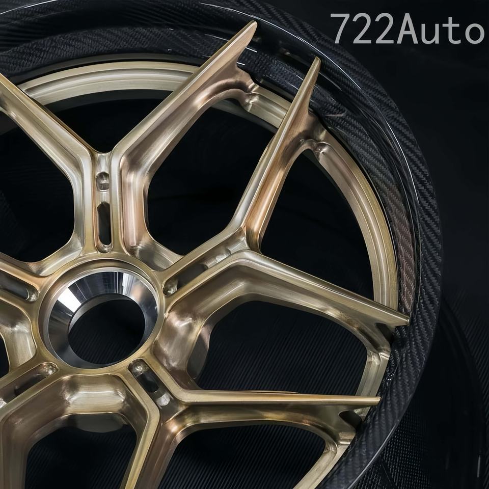 Two Spook Rims 722Auto Multi-Spoke Sharp Edge Two Piece Forged Wheels Bronze Spoke ...