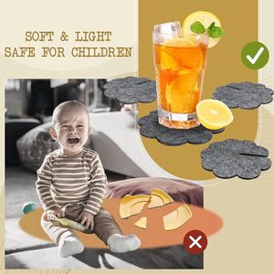 6 Posavasos de Fieltro de Oveja de 5mm de Grosor, Absorbentes, con Soporte para Bebidas, Decoración Ecológica para el Hogar, Regalo - Product Image 4