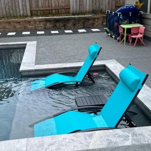 Chaise longue de piscine d'extérieur réglable <span class=keywords><strong>et</strong></span> inclinable pour terrasse, pelouse <span class=keywords><strong>et</strong></span> jardin - Product Image 3