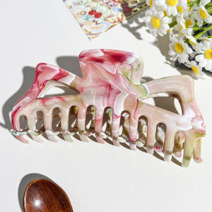 Pinzas de Pelo de Plástico para Mujer al por Mayor, Accesorios para el Cabello, Pinza de Pelo Geométrica de Plástico con Diseño de Caparazón de Tortuga de 13.5cm - Product Image 5