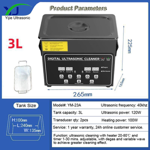 Nettoyeur ultrasonique numérique à ondes variables de dégazage de 3 litres pour outils de manucure thermomètres petites pièces de machine - Product Image 3