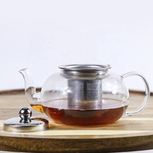 Trasparente di alta <span class=keywords><strong>borosilicato</strong></span> teiera di <span class=keywords><strong>vetro</strong></span> resistente al calore teiera con infusore - Product Image 4