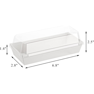 PET Clear Disposable Food Grade Rectangle Plastic Container <b>Dessert</b> Pie Roll Cake Transparent Packaging <b>Boxes</b> Accept Custom - Product Image 2