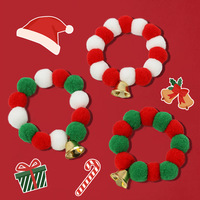 Collier de Noël pour animaux de compagnie, best-seller, avec élastique et boules moelleuses, article décoratif mignon pour animaux.