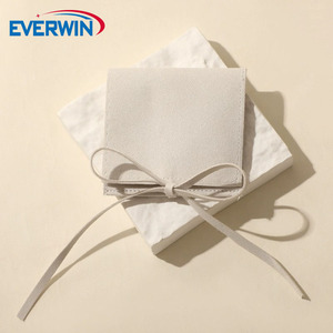 EVERWIN Custom White Rectangle <b>Jewelry</b> Pouch Button Closure Lined Modern Style Storage Bag Microfiber <b>Jewelry</b> Pouch - Product Image 3