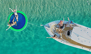 Hamac Gonflable de Haute Qualité pour l'Eau Sunchill Vert Mer Coussin de Soleil avec Filet - Product Image 6