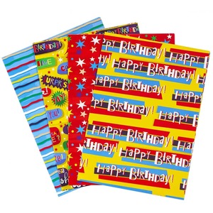 Custom Eco-Friendly Happy Birthday Gift <b>Wrap</b> <b>Paper</b> <b>Roll</b> 100GSM Double-Sided Coated Recyclable Metallized <b>Paper</b> for Gift Craft - Product Image 2
