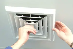 Difusor de fonte de ar condicionado quadrado, curva quadrada de alumínio com 4 vias