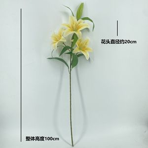 Lys artificiels à branche unique, haute simulation, pour décoration de mariage et de maison, blanc, rose, orange, bleu, violet, rouge rosé, champagne - Product Image 2