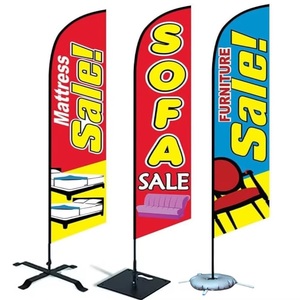 Durable Outdoor Advertising Feather Flag Custom Printed Logo Beach Flag Banner Stand Promotional Flags Banners Polyester