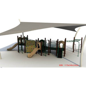 Équipement de terrain de jeu pour enfants <span class=keywords><strong>en</strong></span> plein air personnalisé <span class=keywords><strong>avec</strong></span> revêtement <span class=keywords><strong>en</strong></span> caoutchouc, diapositives, balançoires, cadres d'escalade pour le commerce - Product Image 5