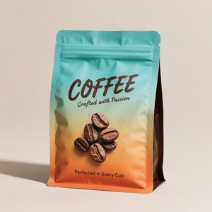 Sachet d'emballage alimentaire autoportant à fond plat avec logo imprimé personnalisé pour céréales, biscuits, café, chocolat - Product Image 5