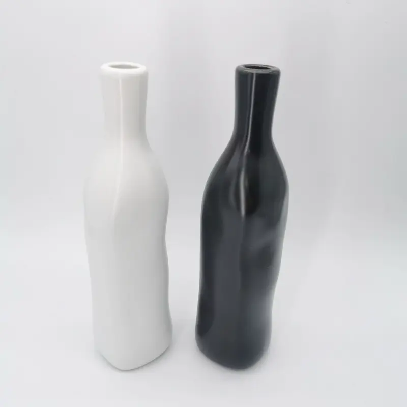 Новое поступление, ваза в японском стиле, Цветочная Современная матовая черная круглая керамическая ваза для домашнего декора